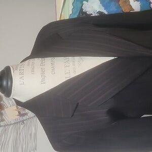 Elegant Black Pinstripe Women's Blazer